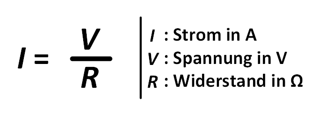 Formel des ohmschen Gesetzes_ I = U/R