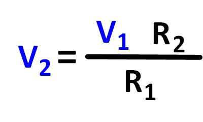 Die Spannungsteiler Formel für V2 aus V1